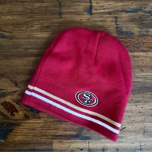 NFL Team Apparel San Francisco 49ers Red Beanie Skull Cap